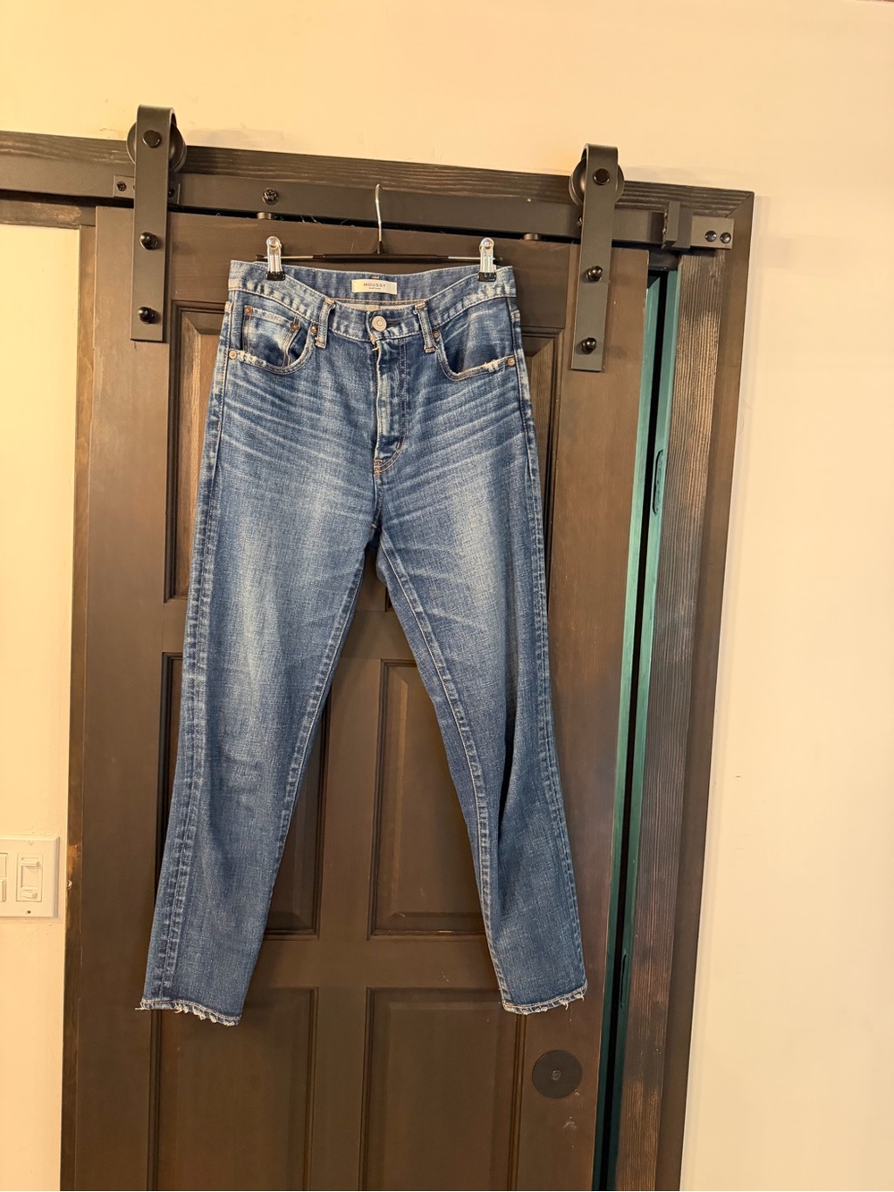Moussy Medium Blue Ankle Crop Jeans